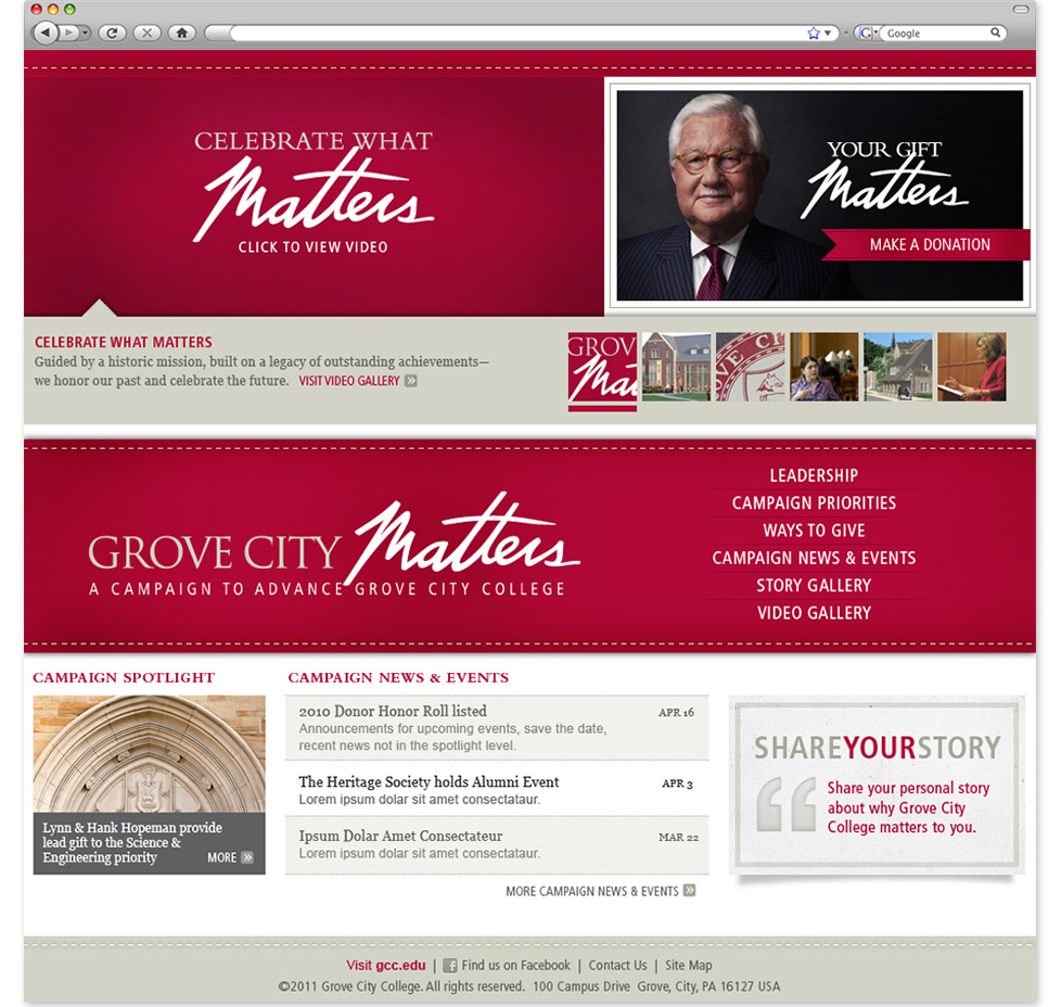 Grove City College campaign website