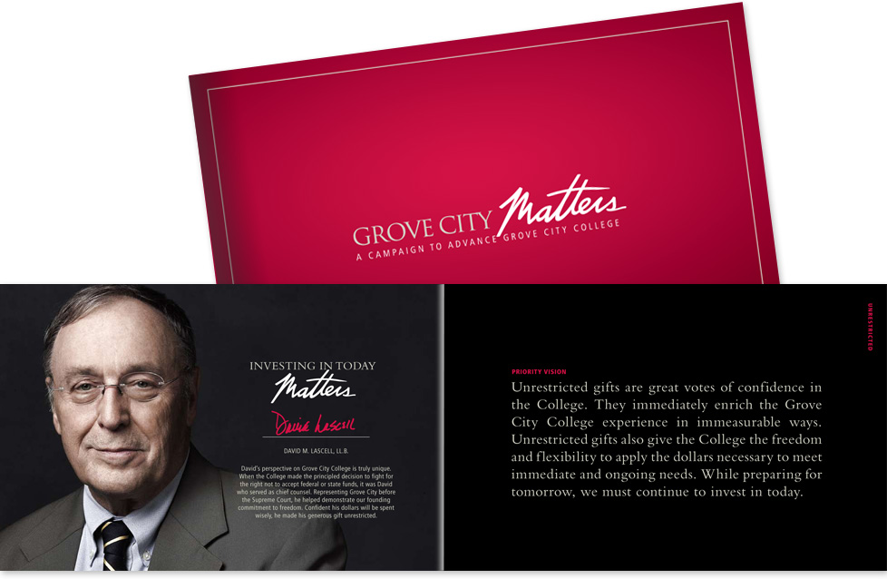 Grove City College campaign case brochure