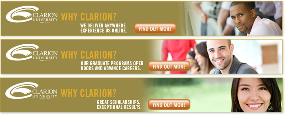 Clarion University banner ads
